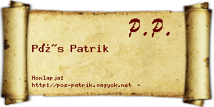 Pós Patrik névjegykártya