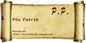 Pós Patrik névjegykártya
